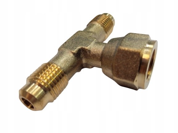 TRÓJNIK MOSIĘŻNY ZŁĄCZKA 2 x 1/4"M - 1 x 1/4"F SAE