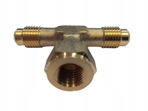 TRÓJNIK MOSIĘŻNY ZŁĄCZKA 2 x 1/4"M - 1 x 1/4"F SAE